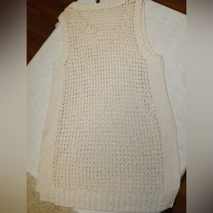 Cream Crochet Sleeveless Top